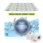72 rolls of Phoenix brand quilted double-layer soft white toilet paper
